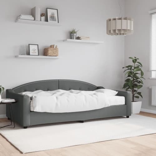Dagbädd med madrass mörkgrå 100x200 cm tyg