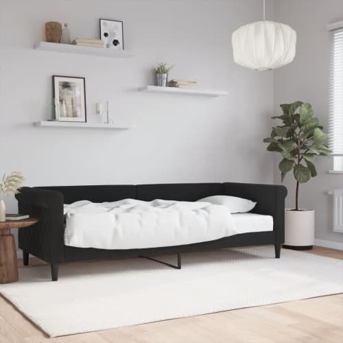 Dagbädd med madrass svart 80x200 cm sammet