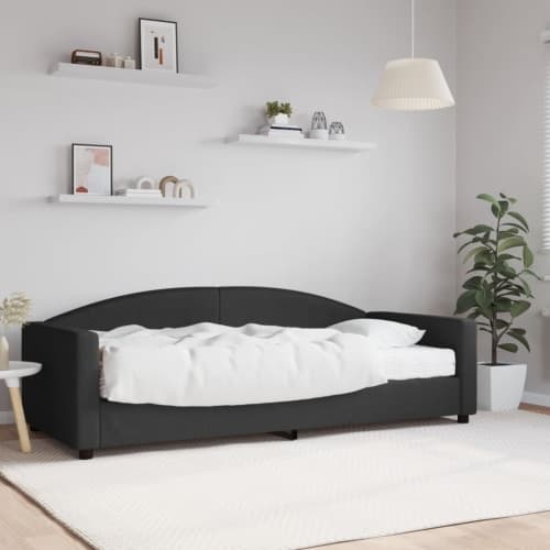 Dagbädd med madrass svart 90x200 cm tyg