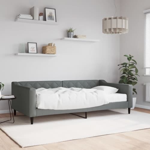 Dagbädd med madrass mörkgrå 100x200 cm tyg