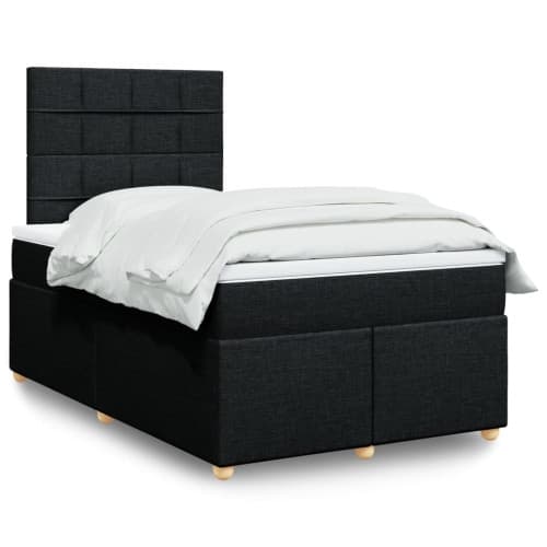 Ramsäng med madrass svart 120x190 cm tyg