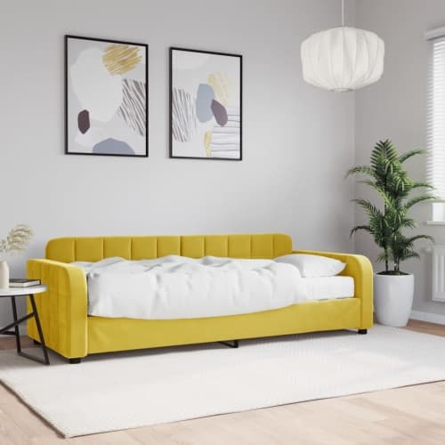 Dagbädd med madrass gul 80x200 cm sammet