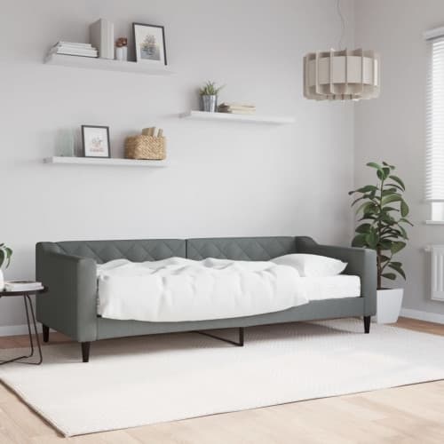 Dagbädd med madrass mörkgrå 80x200 cm tyg