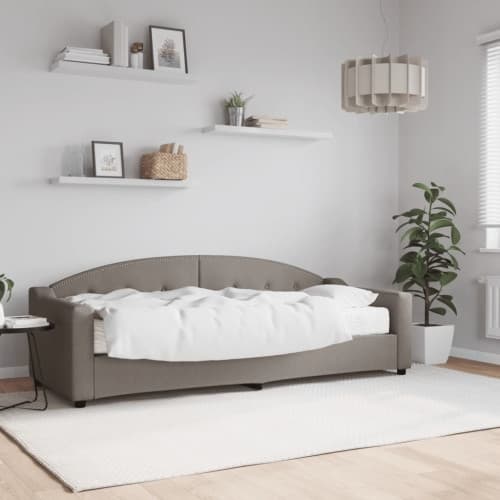 Dagbädd med madrass taupe 80x200 cm tyg