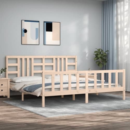 Sängram utan madrass 200x200 cm massiv furu