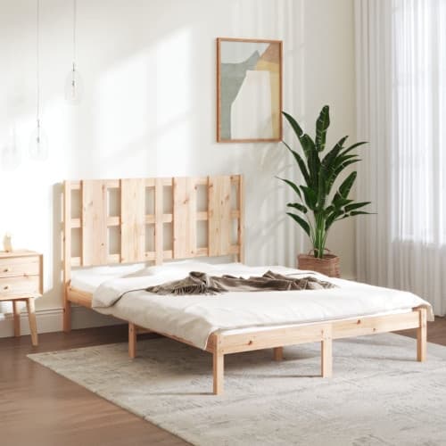 Sängram utan madrass 140x200 cm massiv furu