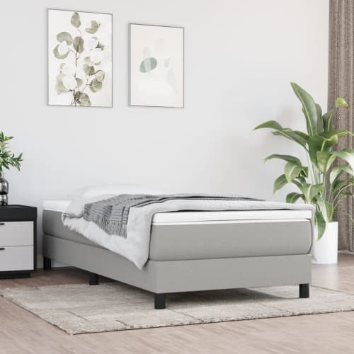 Sängram utan madrass ljusgrå 80x200 cm tyg
