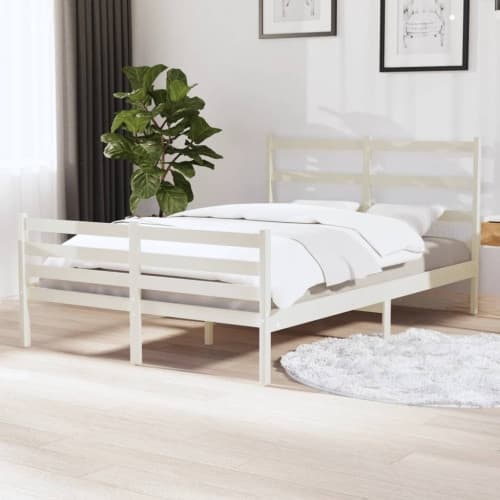 Sängram vit massiv furu 120x190 cm