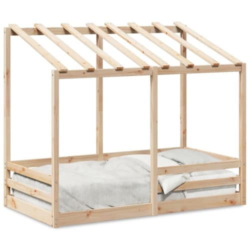 Barnsäng med tak 70x140 cm massiv furu