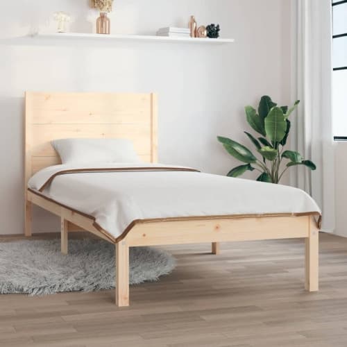 Sängram utan madrass 100x200 cm massiv furu