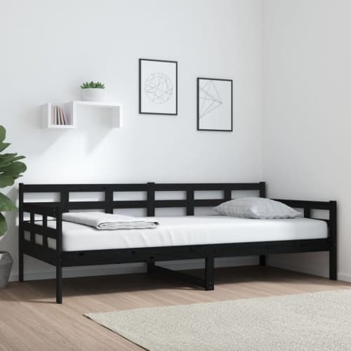 Dagbädd svart 90x200 cm massiv furu