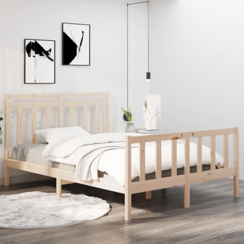 Sängram massivt trä 140x190 cm