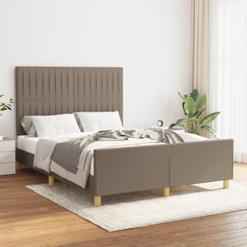 Sängram utan madrass taupe 140x200 cm tyg