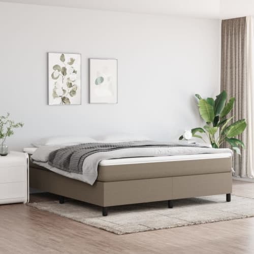 Sängram utan madrass taupe 160x200 cm tyg