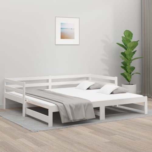 Dagbädd utdragbar utan madrass vit 80x200 cm