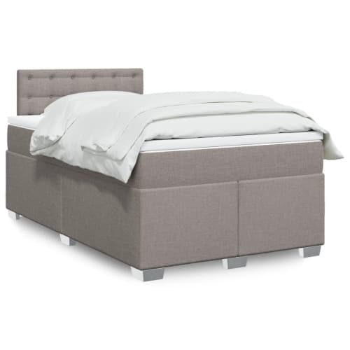 Ramsäng med madrass taupe 120x200 cm tyg