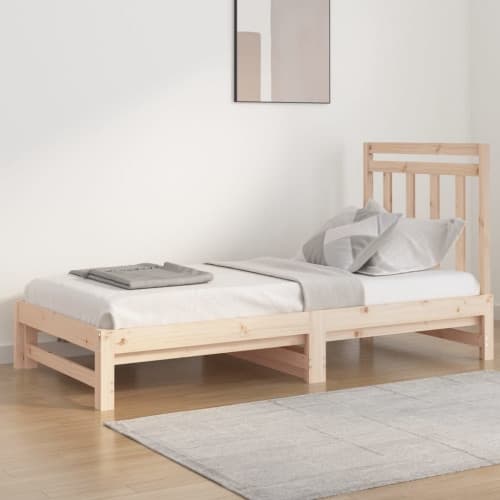 Utdragbar dagbädd 2x(90x190) cm massiv furu