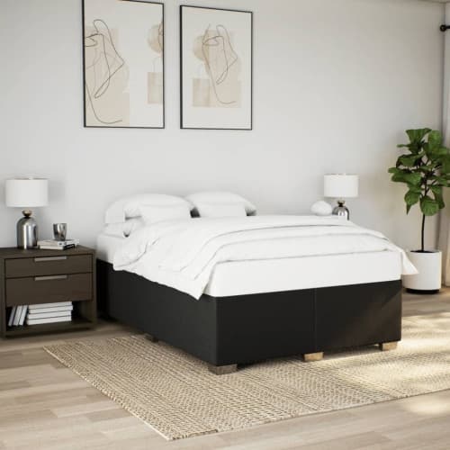 Sängram utan madrass svart 160x200 cm tyg