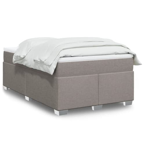 Ramsäng med madrass taupe 120x200 cm tyg