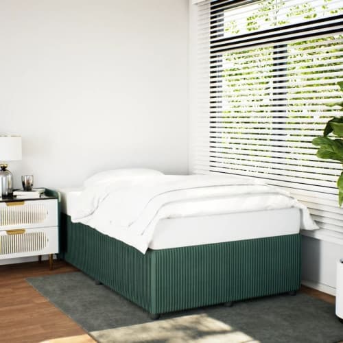 sängram utan madrass mörkgrön 120x190 cm sammet