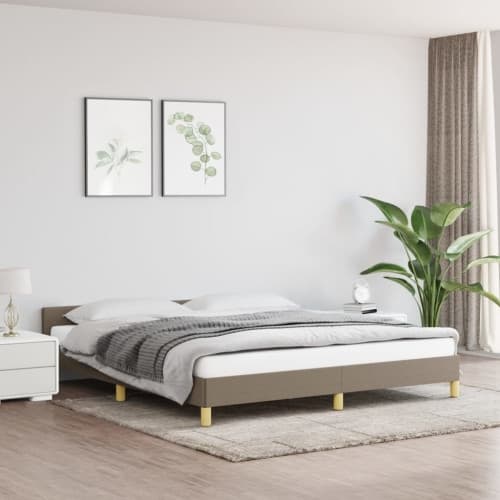 Sängram utan madrass taupe 160x200 cm tyg