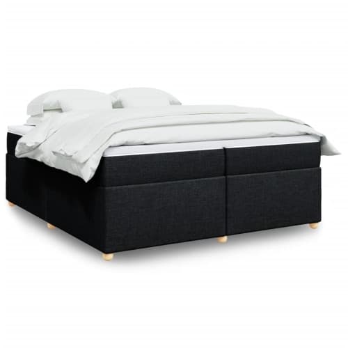 Ramsäng med madrass svart 200x200 cm tyg