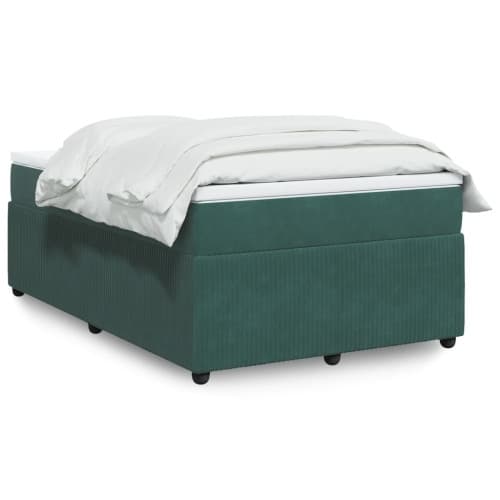 Ramsäng med madrass mörkgrön 120x190 cm sammet