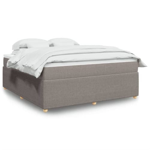 Ramsäng med madrass taupe 180x200 cm tyg