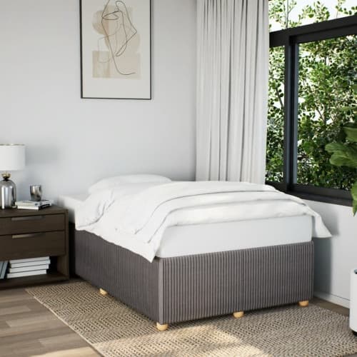 sängram utan madrass taupe 120x190 cm tyg