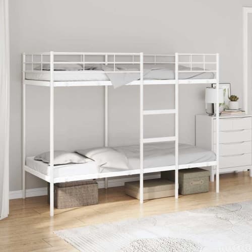 Våningssäng utan madrass vit 75x190 cm stål