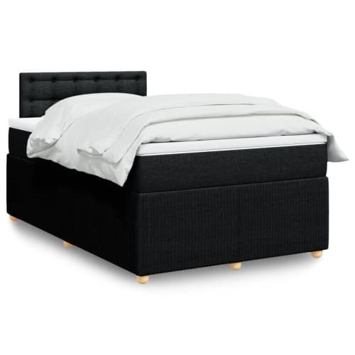 Ramsäng med madrass svart 120x190 cm tyg