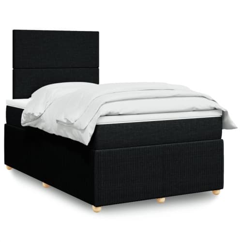 Ramsäng med madrass svart 120x190 cm tyg