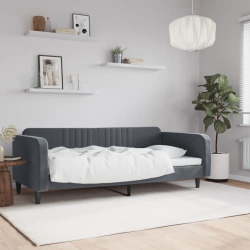 Dagbädd mörkgrå 100x200 cm sammet