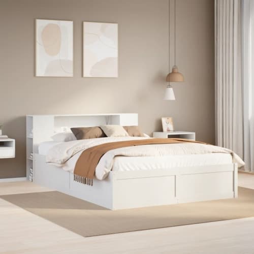 Sängram utan madrass vit 160x200 cm massiv furu