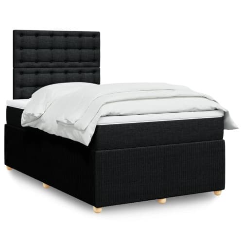 Ramsäng med madrass svart 120x190 cm tyg