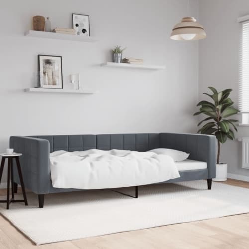Dagbädd mörkgrå 100x200 cm sammet