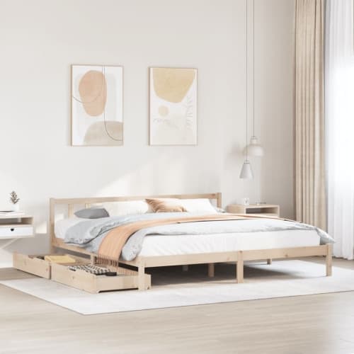 Sängram utan madrass 180x200 cm massiv furu