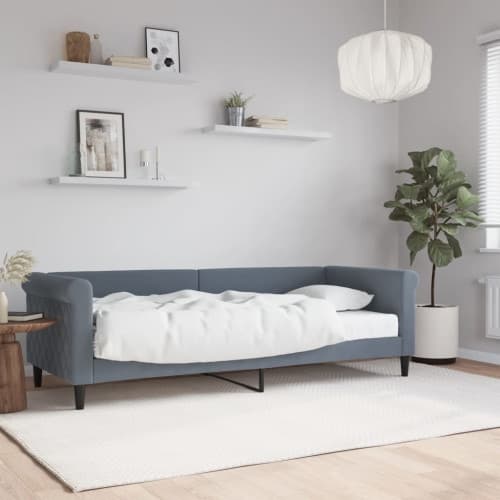 Dagbädd med madrass mörkgrå 80x200 cm sammet