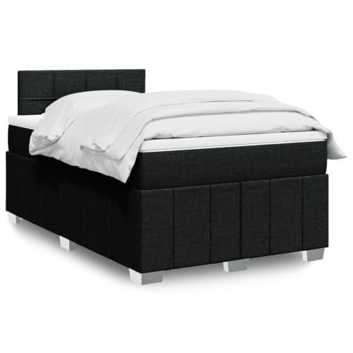 Ramsäng med madrass svart 120x190 cm tyg
