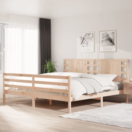 Sängram utan madrass 200x200 cm massiv furu