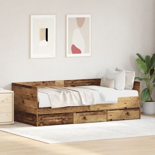 Rustik Dagbädd Gamla trä Konstruerat trä 90 x 200 cm Hållbar
