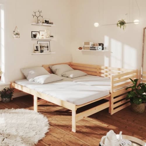 Dagbädd utdragbar 2x(90x200) cm massiv furu