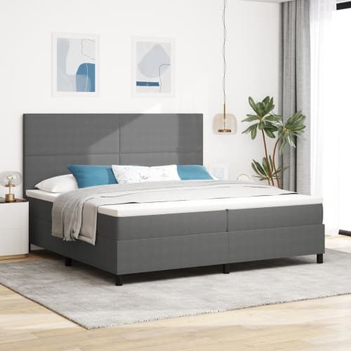Sängbotten med madrass Ljusgrå 200x200 cm Sammetstyg