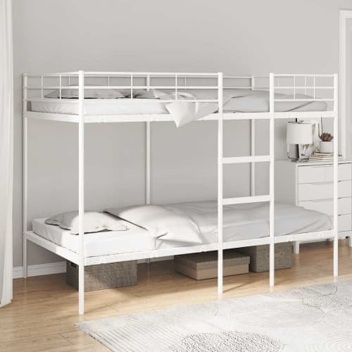Våningssäng utan madrass vit 107x203 cm stål