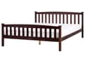 Miniatyrbilde 1 av 8: Sengeramme Mørkebrun Furu 160 x 200 cm Lamellbunn Sengegavl Klassisk design Dobbeltseng Soverom