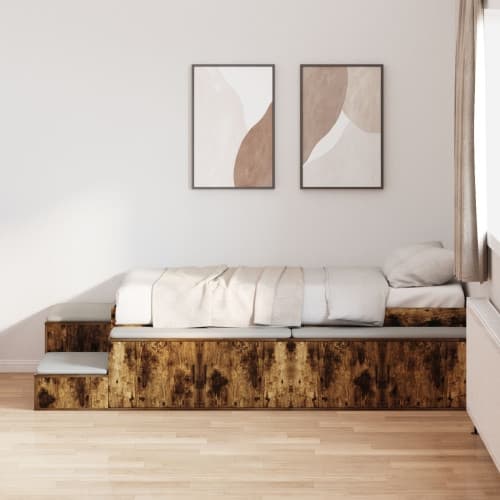 Förvaringsbäddsmadrass Rökt Ek 80x200 cm