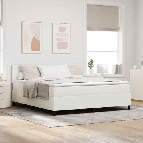 Boxspring Säng med Madrass Kräm Super King Kordfabrics