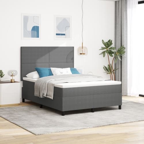 Boxspring-säng med madrass Ljusgrå 140x200 cm Kordflorsväv