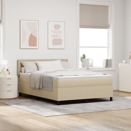 Box Spring Säng med Madrass&LED-lampa Grön Grå 160x200 cm Corduroy Tyg