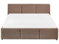 Miniatyrbilde 7 av 11: Ottomansk Seng Taupe Boucle Polstring 140 x 200 cm Tufted Sengegavl Oppbevaringsfunksjon
